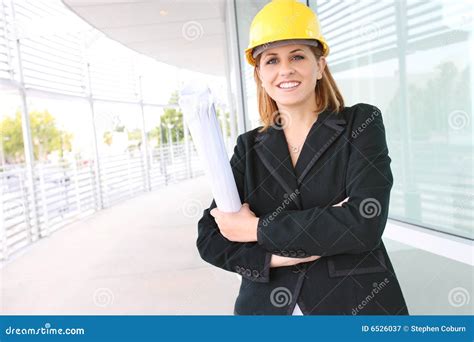 Woman Architect On Construction Site Stock Image Image Of Foreman