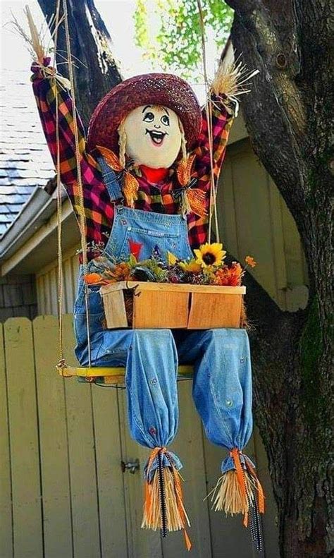 Hang A Swing In The Tree And Zip Tie A Scarecrow To It Scarecrow