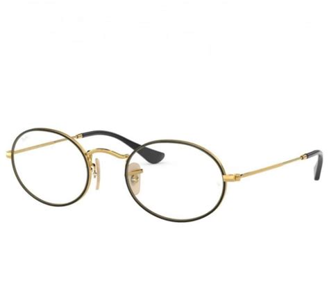 dropship ray ban rb3547v 2991 black gold oval unisex metal eyeglasses to sell online at a lower