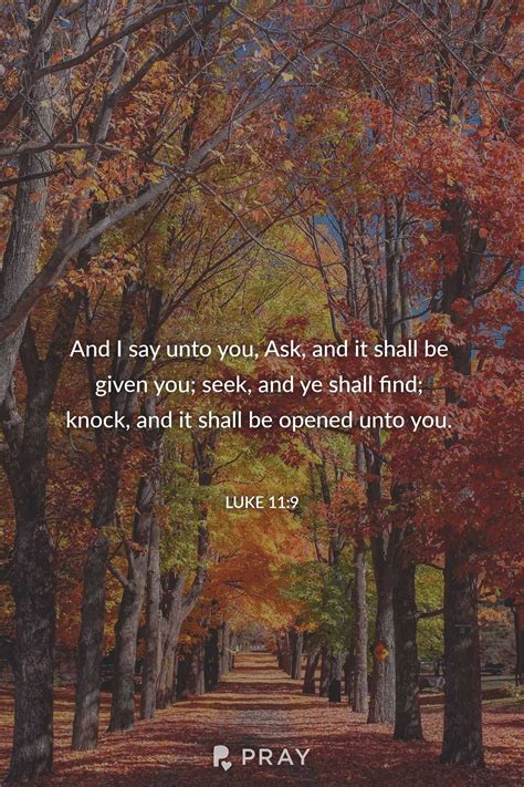 Join our online bible study. Luke 11:9 ️ 🔊🙉 Hear daily verses with a prayer on Pray ...