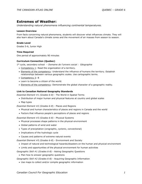 Extremes Of Weather Canadian Geographic