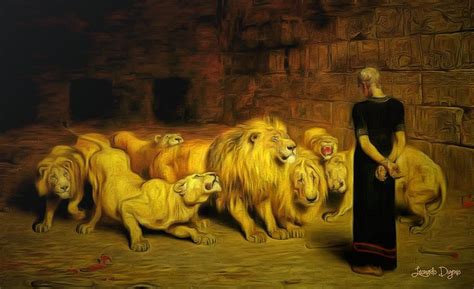 Daniel In The Lions Den Painting By Leonardo Digenio