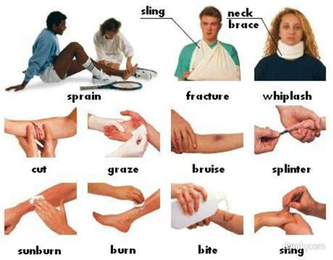 First Aid Box And Injuries Learning English Vocabulary With Pictures