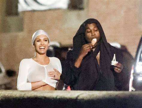 Bianca Censori Adjusts Breasts In Sheer Crop Top On Barefoot Gelato Run With Kanye West