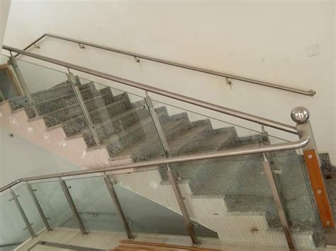 Toughened Glass Balcony Fancy Stainless Steel Railing Stairs For Home