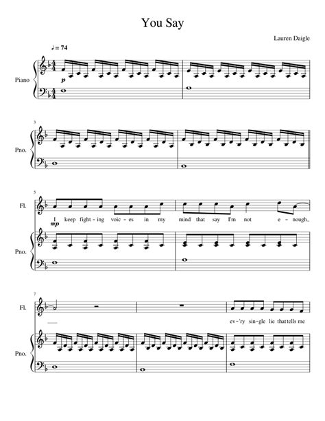 You Say Sheet Music For Flute Piano Download Free In Pdf Or Midi