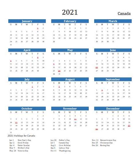 ​term dates, training days and holiday dates for northamptonshire schools and academies. 2021 Canada Calendar With Holidays | Allcalendar.org