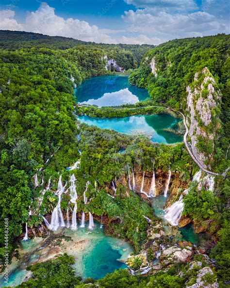 plitvice croatia amazing view of the beautiful waterfalls of plitvice lakes in plitvice