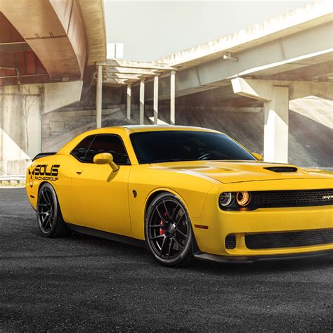 Download Wallpaper 2932x2932 2018 Dodge Challenger Srt Hellcat Yellow