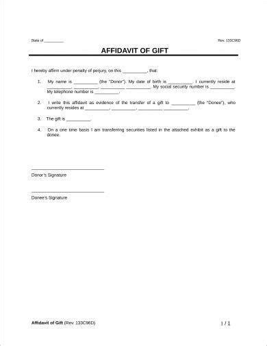 The most secure digital platform to get legally binding, electronically signed documents in just a few seconds. 9+ Gift Affidavit Examples - PDF | Examples