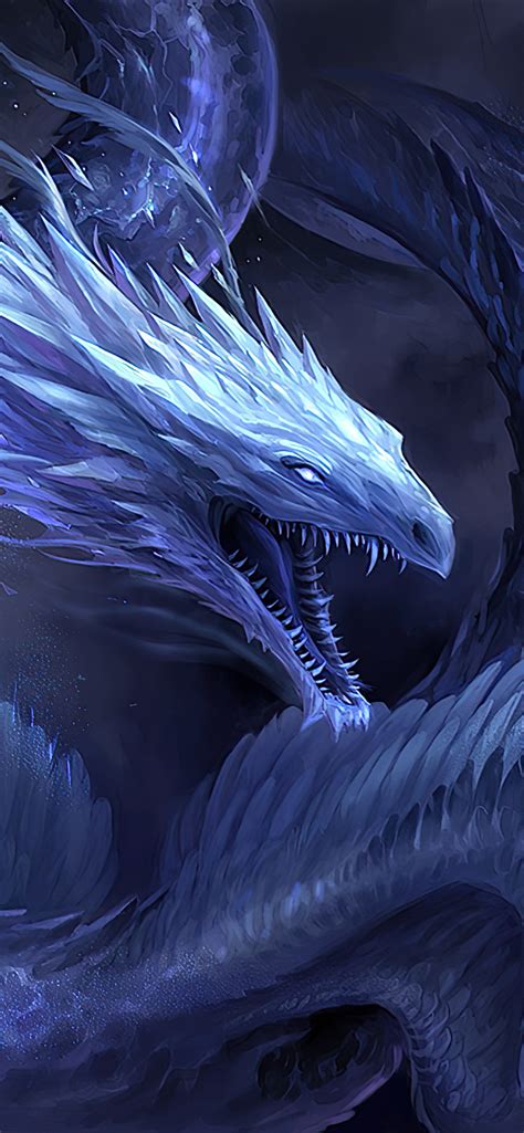 1242x2688 Blue Crystal Dragon 4k Iphone Xs Max Hd 4k Wallpapers Images