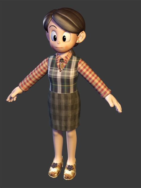 Woman Cartoon Character 3d Model Maya Files Free Download Modeling