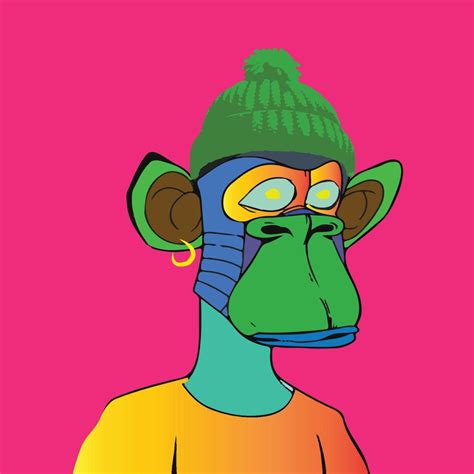 A Concerned Monkey Nft Artwork Flat Vector Illustration On Pink