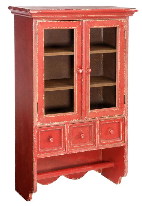 Red is a vibrant and stimulating color often associated with food—so why not use it in the kitchen? Red wall cabinet | Shabby furniture, Home decor furniture ...