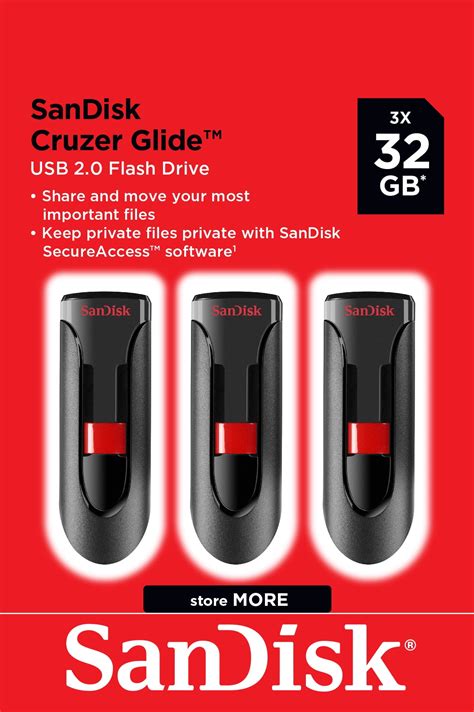 Sandisk 32gb Cruzer Glide Usb 20 Flash Drive 3 Pack Sdcz60 032g