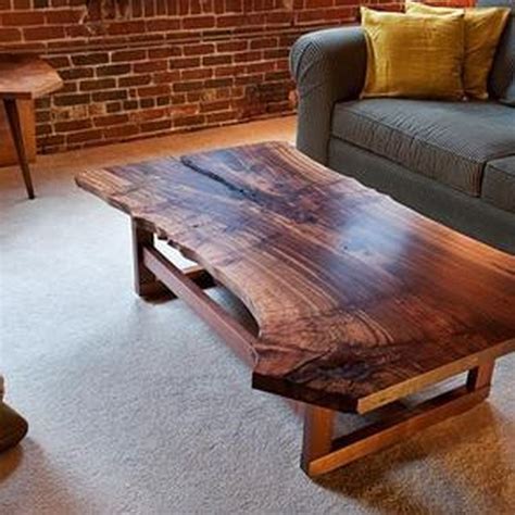 42 Awesome Wooden Coffee Table Design Ideas - HOMYHOMEE | Live edge
