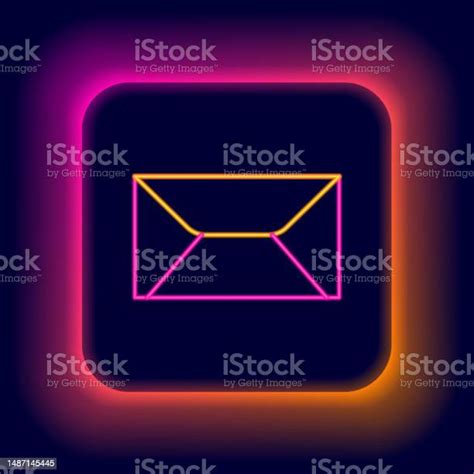 검은 색 배경에 격리 된 빛나는 네온 라인 봉투 아이콘 전자 메일 메시지 문자 기호입니다 다채로운 개요 개념 벡터 나무 기둥에