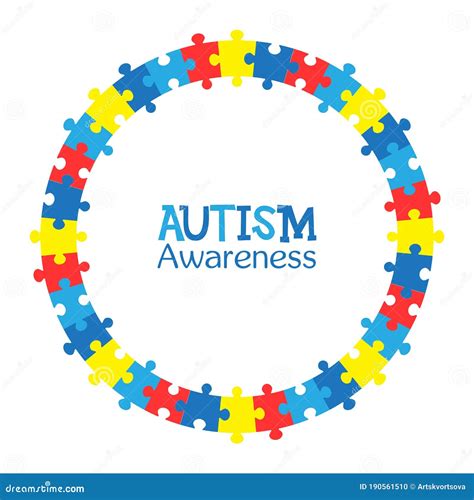 World Autism Awareness Day Colorful Puzzles Vector Circle Background