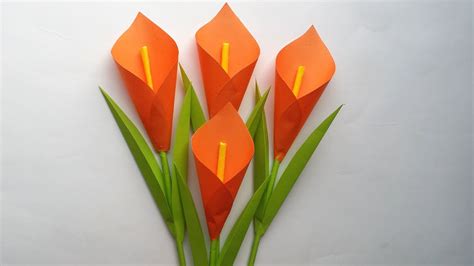 Diy How To Make Calla Lily Paper Flower Very Easy Origami Flower