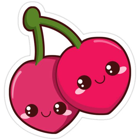 Kawaii Cherries Stickers By Pai Thagoras Redbubble