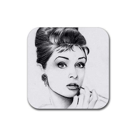 Audrey Hepburn Rubber Square Coaster Set 4 Pack Great Gift Idea