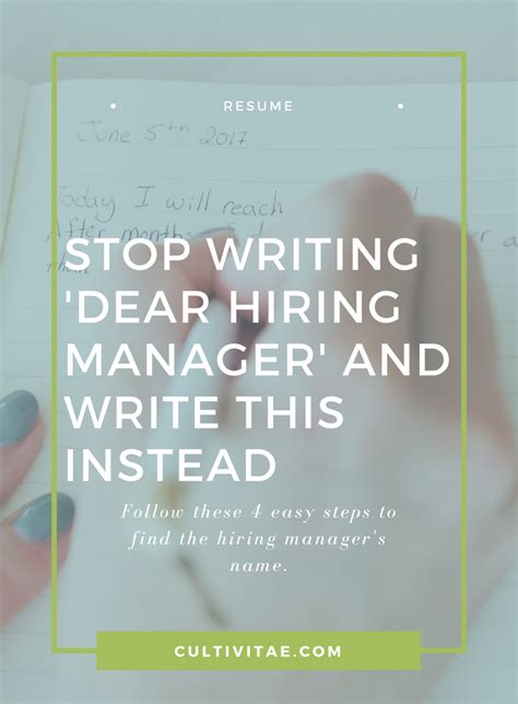 I have been with the company _length of time with company. Cover Letter Tips - Stop Writing Dear Hiring Manager and Write This Instead in 2020 | Cover ...