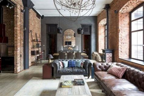 Awesome Classic Interior Wall Using Red Brick Ideas Brick Living Room
