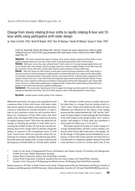 Decide on the year start and finish dates. (PDF) Change from slowly rotating 8-hour shifts to rapidly rotating 8-hour and 12-hour shifts ...