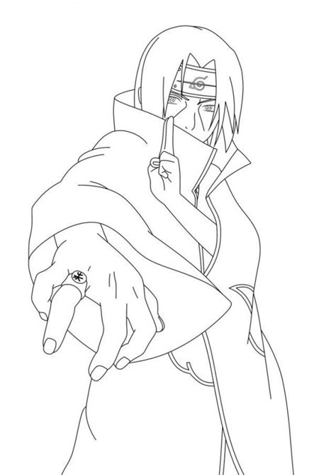 Uchiha Itachi Ready To Fight Naruto Coloring Pages