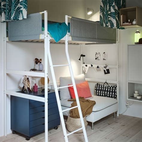 Vitval Loft Bed Frame Whitelight Gray Twin Ikea