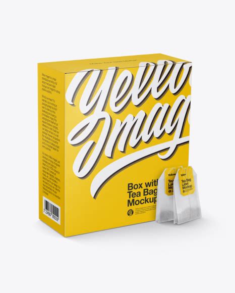 Download Box with Two Tea Bags Mockup - Half Side View (High-Angle ...