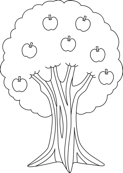 Apple Tree Coloring Page Isolated for Kids 5162985 Vector Art at Vecteezy