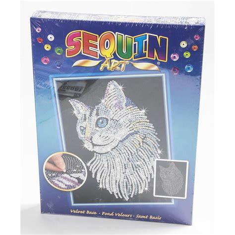 Sequins And Sequin Art Sequin Art Blue Sequin Art Kit White Cat