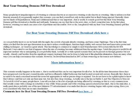 beat your sweating demons pdf free download by sachetpusti8028 issuu