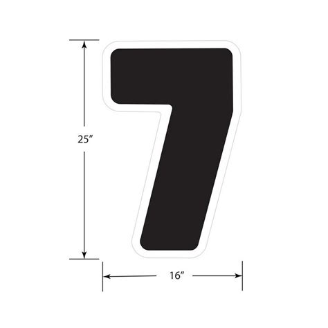 Black Number 7 Corrugated Plastic Yard Sign 24in Party City