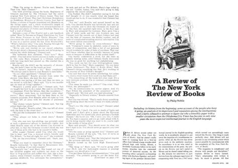 A Review Of The New York Review Of Books Esquire APRIL