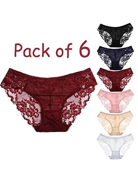 buy levao womens sexy underwear flower lace cheeky panties seamless lingerie bikini pack of 6