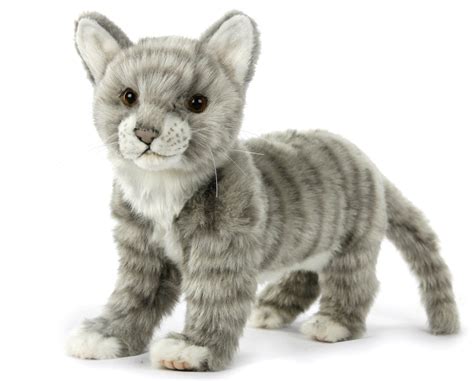 Soft Toy Grey Cat By Hansa 40cml 7229 Lincrafts