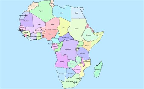 A Map Of Africa With Countries Labeled Topographic Map Of Usa With States