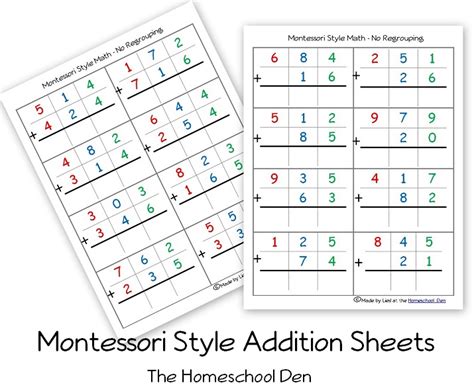 Montessori Subtraction Pages With Borrowing Homeschool Den