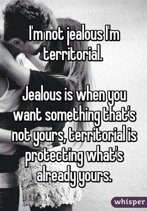 Im Not Jealous Im Territorial Jealous Is When You Want Something