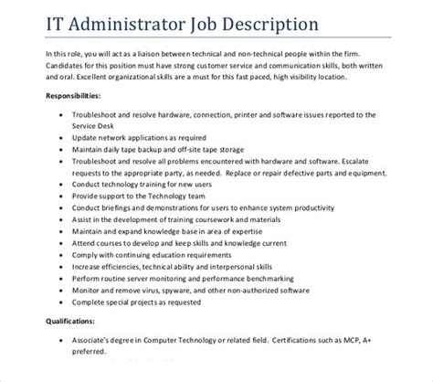 10+ IT Job Descriptions Templates - PDF, DOC | Free ...