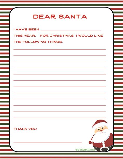 Free From Santa Letter Template Printable