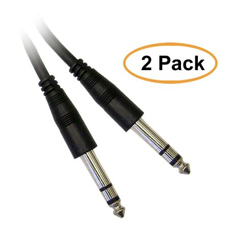 Cande 14 Inch Stereo Audio Patch Cable 14 Male 15 Feet 2 Pack