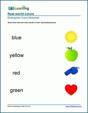 Resultado de imagen para worksheet about colors for kindergarten