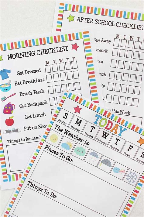 Kids Routine Checklists To Make School Days Easy Free Printable