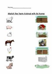 FARM ANIMALS AND THEIR HOME MATCHING WORKSHEET - ESL ...