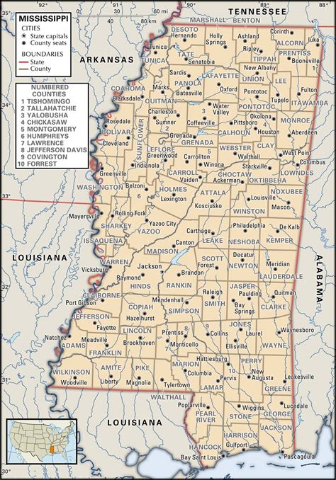 Map Of Mississippi Counties And Cities Agatha Laverne