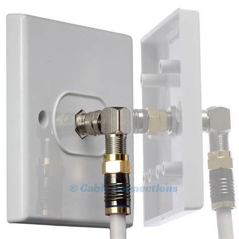 If the tv works again, being plugged into the power outlet in the wall, then the problem is with the cable box (i bet you figured that out too). F-CONNECTOR CABLE COUPLER SOCKET WALL FACE PLATE OUTLET ...