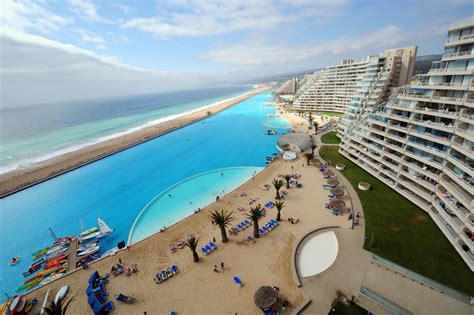 Worlds Largest Outdoor Pool At Chiles San Alfonso Del Mar Resort